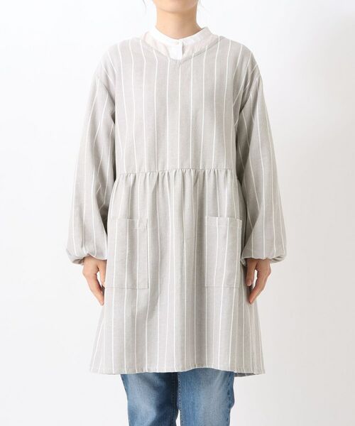 212 KITCHEN STORE / トゥーワントゥーキッチン ストア インテリア・生活雑貨・ホビー・ステーショナリー | ヘリンボーンストライプかっぽう着 GY | 詳細1