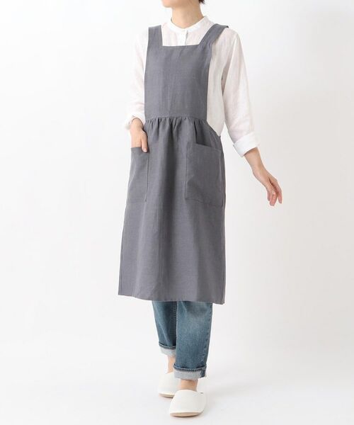212 KITCHEN STORE / トゥーワントゥーキッチン ストア インテリア・生活雑貨・ホビー・ステーショナリー | リネンショルダーワンピエプロン グレー | 詳細10