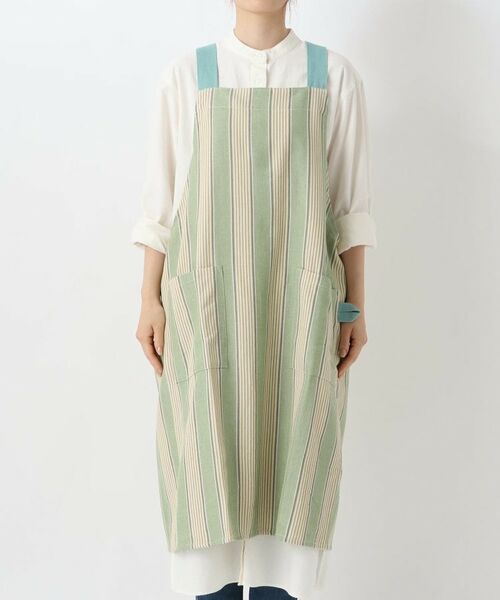 212 KITCHEN STORE / トゥーワントゥーキッチン ストア インテリア・生活雑貨・ホビー・ステーショナリー | ヘリンボーンストライプ エプロン GR | 詳細1