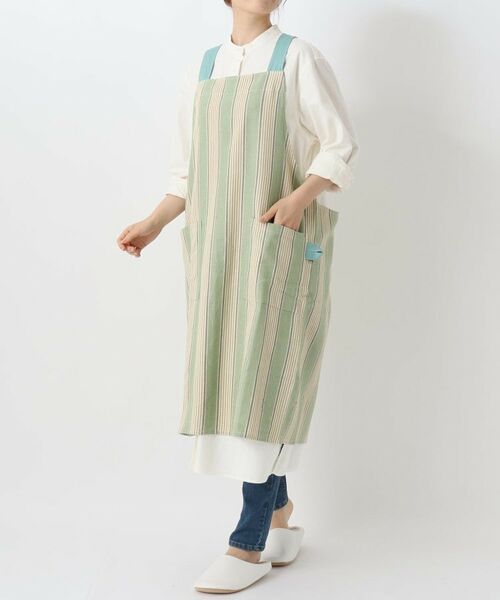 212 KITCHEN STORE / トゥーワントゥーキッチン ストア インテリア・生活雑貨・ホビー・ステーショナリー | ヘリンボーンストライプ エプロン GR | 詳細10