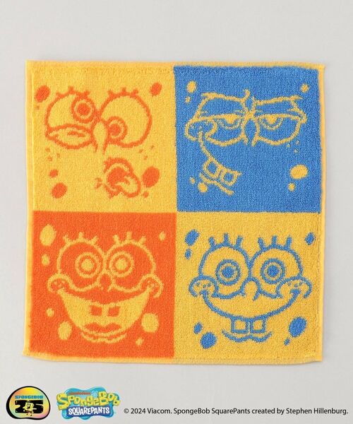 212 KITCHEN STORE / トゥーワントゥーキッチン ストア その他 | ミニタオル ブロックフェイス 25×25cm ＜SPONGE BOB スポンジ・ボブ＞ | 詳細1