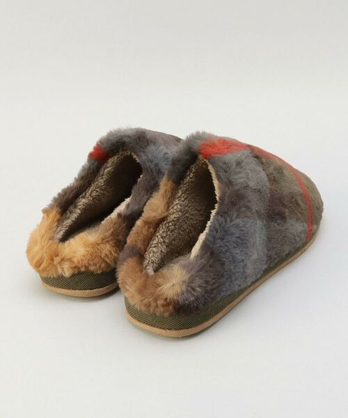 212 KITCHEN STORE / トゥーワントゥーキッチン ストア インナー・ルームウェア | スリッパ チェックファー M GY | 詳細3