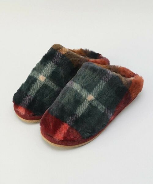 212 KITCHEN STORE / トゥーワントゥーキッチン ストア インナー・ルームウェア | スリッパ チェックファー M MIX | 詳細1