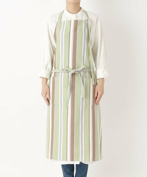 212 KITCHEN STORE / トゥーワントゥーキッチン ストア インテリア・生活雑貨・ホビー・ステーショナリー | マルチストライプ エプロン GR | 詳細1