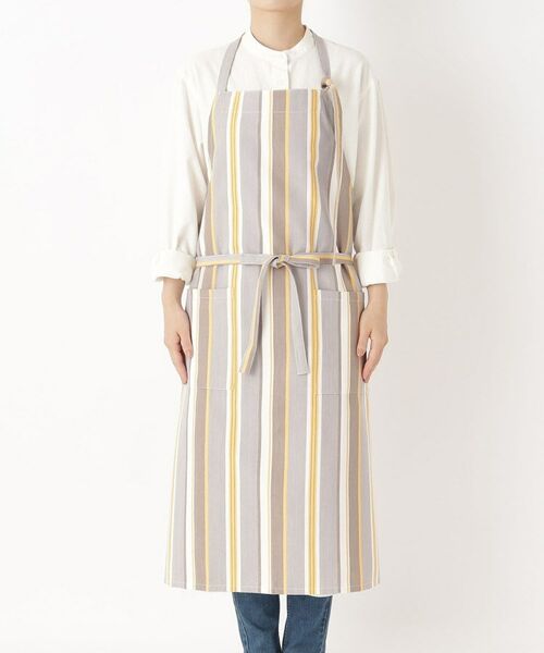 212 KITCHEN STORE / トゥーワントゥーキッチン ストア インテリア・生活雑貨・ホビー・ステーショナリー | マルチストライプ エプロン GY | 詳細1