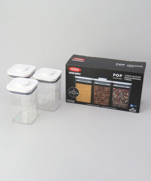 212 KITCHEN STORE / トゥーワントゥーキッチン ストア キッチンツール | ポップコンテナスモールスクエア ショート 3Pセット ＜OXO オクソー＞ | 詳細12