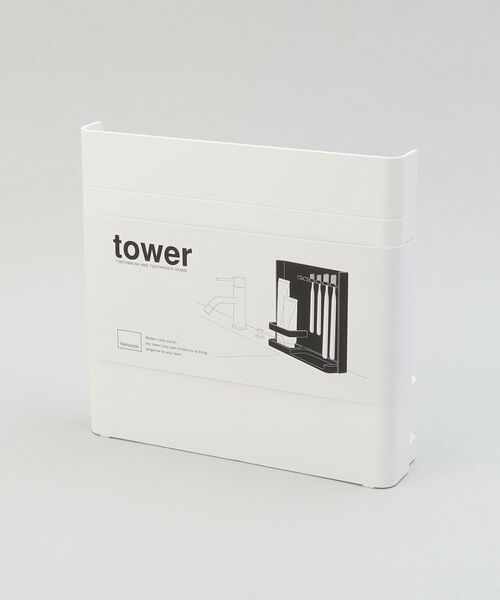 212 KITCHEN STORE / トゥーワントゥーキッチン ストア キッチンツール | 目隠し歯ブラシ＆チューブスタンド WH 山崎実業 ＜tower タワー＞ | 詳細6