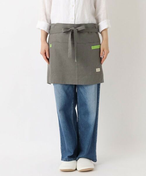 212 KITCHEN STORE / トゥーワントゥーキッチン ストア インテリア・生活雑貨・ホビー・ステーショナリー | リネンコットン カフェエプロン GY ＜212Kオリジナル＞ | 詳細1