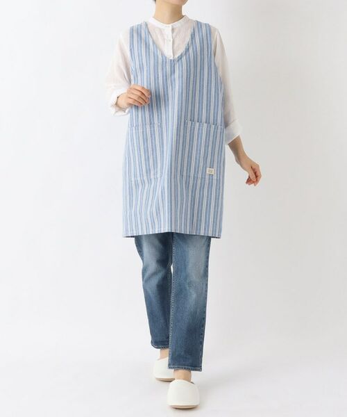 212 KITCHEN STORE / トゥーワントゥーキッチン ストア インテリア・生活雑貨・ホビー・ステーショナリー | ダブルストライプ フルエプロン BL ＜212Kオリジナル＞ | 詳細10