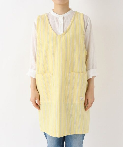 212 KITCHEN STORE / トゥーワントゥーキッチン ストア インテリア・生活雑貨・ホビー・ステーショナリー | ダブルストライプ フルエプロン YE ＜212Kオリジナル＞ | 詳細1