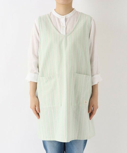 212 KITCHEN STORE / トゥーワントゥーキッチン ストア インテリア・生活雑貨・ホビー・ステーショナリー | ダブルストライプ フルエプロン GR ＜212Kオリジナル＞ | 詳細1