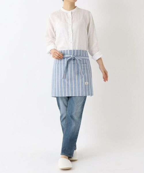 212 KITCHEN STORE / トゥーワントゥーキッチン ストア インテリア・生活雑貨・ホビー・ステーショナリー | ダブルストライプ カフェエプロン BL ＜212Kオリジナル＞ | 詳細9