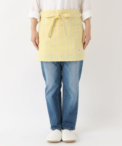 212 KITCHEN STORE / トゥーワントゥーキッチン ストア インテリア・生活雑貨・ホビー・ステーショナリー | ダブルストライプ カフェエプロン YE ＜212Kオリジナル＞ | 詳細1