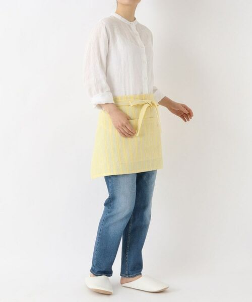 212 KITCHEN STORE / トゥーワントゥーキッチン ストア インテリア・生活雑貨・ホビー・ステーショナリー | ダブルストライプ カフェエプロン YE ＜212Kオリジナル＞ | 詳細9