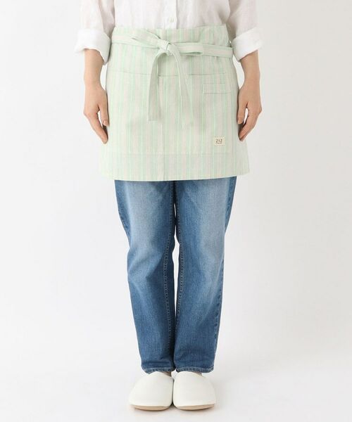 212 KITCHEN STORE / トゥーワントゥーキッチン ストア インテリア・生活雑貨・ホビー・ステーショナリー | ダブルストライプ カフェエプロン GR ＜212Kオリジナル＞ | 詳細1
