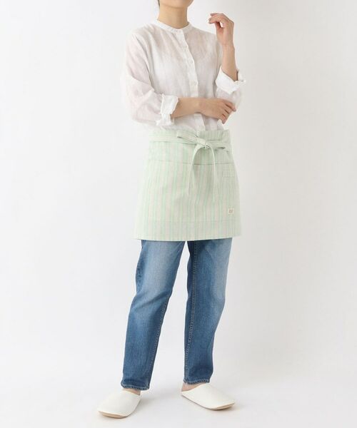 212 KITCHEN STORE / トゥーワントゥーキッチン ストア インテリア・生活雑貨・ホビー・ステーショナリー | ダブルストライプ カフェエプロン GR ＜212Kオリジナル＞ | 詳細9