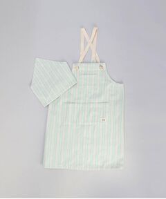 212 KITCHEN STORE / トゥーワントゥーキッチン ストア インテリア・生活雑貨・ホビー・ステーショナリー | ダブルストライプ キッズエプロン・三角巾セット GR ＜212Kオリジナル＞