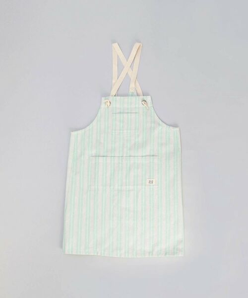 212 KITCHEN STORE / トゥーワントゥーキッチン ストア インテリア・生活雑貨・ホビー・ステーショナリー | ダブルストライプ キッズエプロン・三角巾セット GR ＜212Kオリジナル＞ | 詳細2