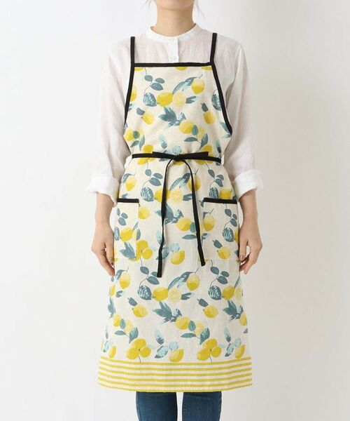 212 KITCHEN STORE / トゥーワントゥーキッチン ストア インテリア・生活雑貨・ホビー・ステーショナリー | レモンボーダー ロングエプロン NT | 詳細1