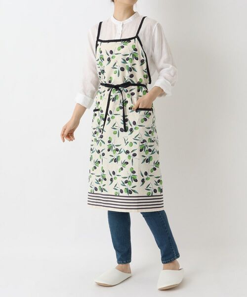 212 KITCHEN STORE / トゥーワントゥーキッチン ストア インテリア・生活雑貨・ホビー・ステーショナリー | オリーブボーダー ロングエプロン NT | 詳細10