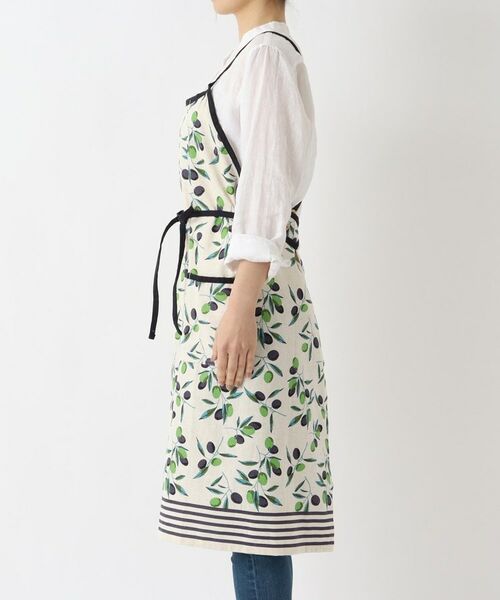 212 KITCHEN STORE / トゥーワントゥーキッチン ストア インテリア・生活雑貨・ホビー・ステーショナリー | オリーブボーダー ロングエプロン NT | 詳細2