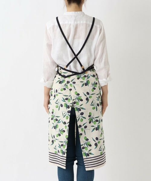 212 KITCHEN STORE / トゥーワントゥーキッチン ストア インテリア・生活雑貨・ホビー・ステーショナリー | オリーブボーダー ロングエプロン NT | 詳細3