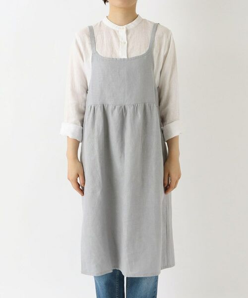 212 KITCHEN STORE / トゥーワントゥーキッチン ストア インテリア・生活雑貨・ホビー・ステーショナリー | リネンワイドギャザーエプロン GY | 詳細1