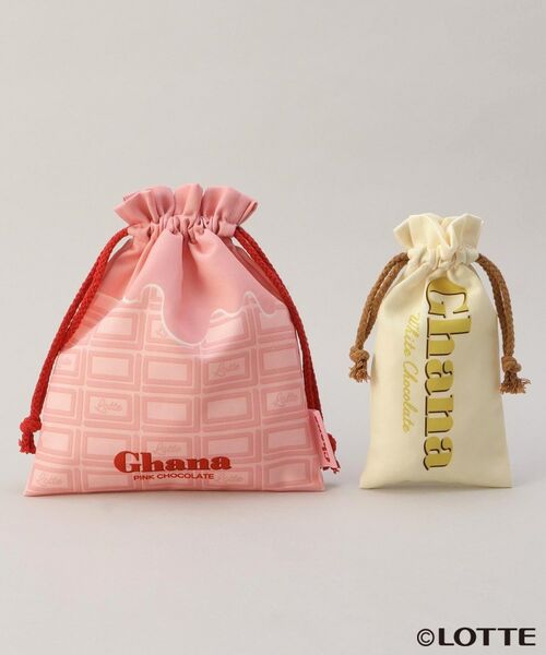 212 KITCHEN STORE / トゥーワントゥーキッチン ストア ポーチ | 巾着2Pセット ガーナホワイト＆ピンクチョコレート | 詳細1