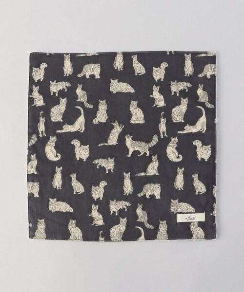 212 KITCHEN STORE / トゥーワントゥーキッチン ストア ハンカチ | ミャオウ ステッチハンドタオル 25×25 GY ＜フローレットロンドン ＞ | 詳細1