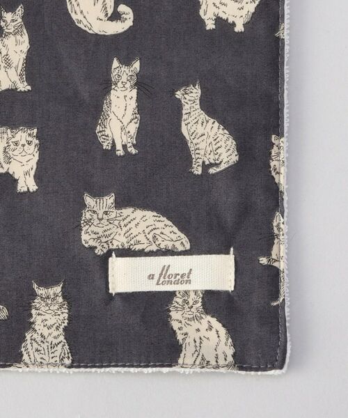 212 KITCHEN STORE / トゥーワントゥーキッチン ストア ハンカチ | ミャオウ ステッチハンドタオル 25×25 GY ＜フローレットロンドン ＞ | 詳細3
