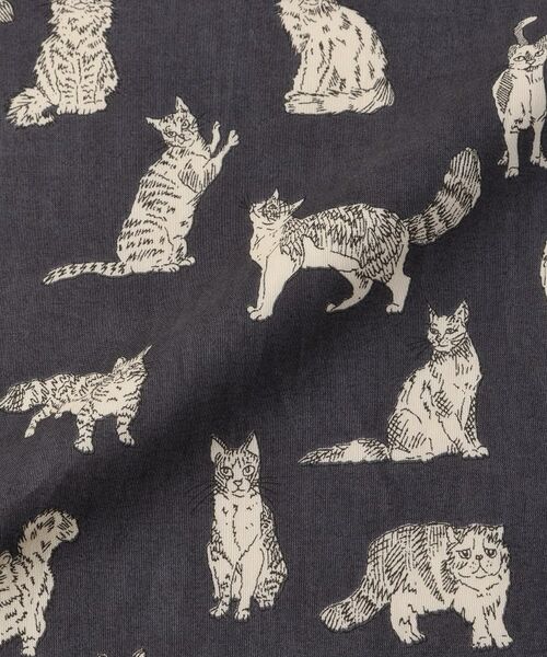 212 KITCHEN STORE / トゥーワントゥーキッチン ストア ハンカチ | ミャオウ ステッチハンドタオル 25×25 GY ＜フローレットロンドン ＞ | 詳細4