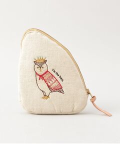 【リネン刺繍　ちゃちゃ子ページ】マルチクロス　ボートポーチ コットンリネン刺繍ポーチ ネコ（ポーチ） | 212 KITCHEN STORE