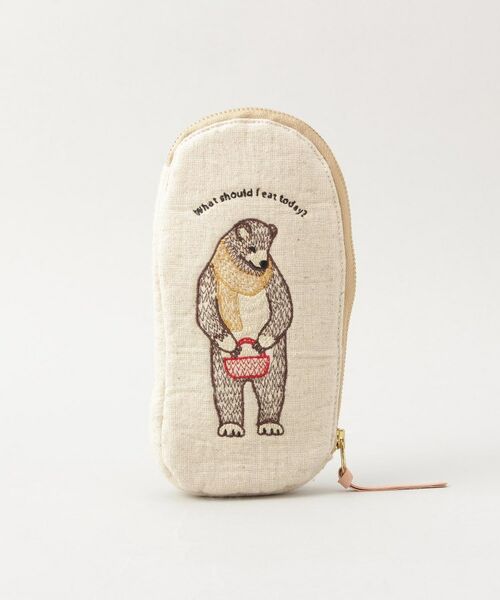 212 KITCHEN STORE / トゥーワントゥーキッチン ストア ポーチ | コットンリネン刺繍ポーチ クマ | 詳細1