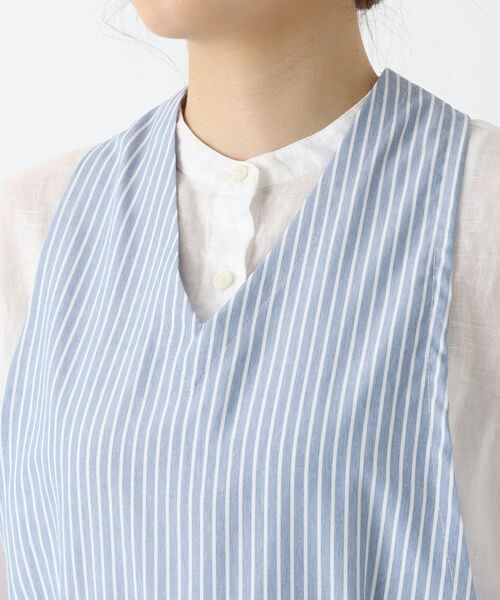 212 KITCHEN STORE / トゥーワントゥーキッチン ストア インテリア・生活雑貨・ホビー・ステーショナリー | ペンシルストライプ Vネックエプロン BL | 詳細4