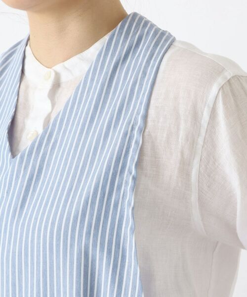 212 KITCHEN STORE / トゥーワントゥーキッチン ストア インテリア・生活雑貨・ホビー・ステーショナリー | ペンシルストライプ Vネックエプロン BL | 詳細5