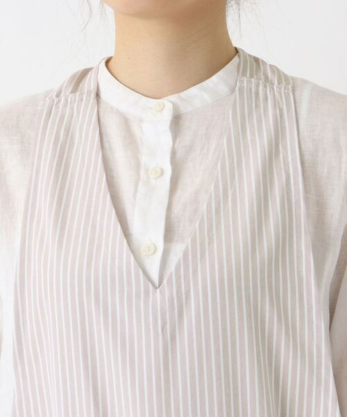 212 KITCHEN STORE / トゥーワントゥーキッチン ストア インテリア・生活雑貨・ホビー・ステーショナリー | ペンシルストライプ Vネックエプロン BE | 詳細4