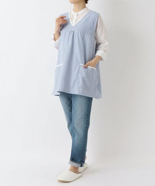 212 KITCHEN STORE / トゥーワントゥーキッチン ストア インテリア・生活雑貨・ホビー・ステーショナリー | ペンシルストライプ Vネックベストエプロン BL | 詳細11