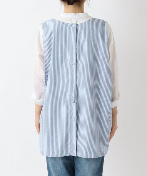 212 KITCHEN STORE / トゥーワントゥーキッチン ストア インテリア・生活雑貨・ホビー・ステーショナリー | ペンシルストライプ Vネックベストエプロン BL | 詳細3