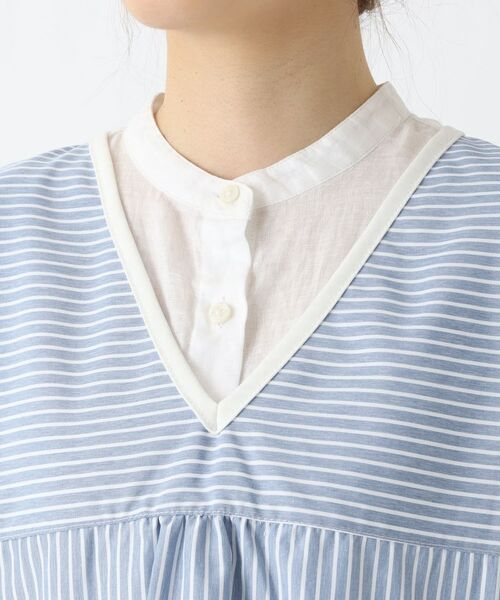 212 KITCHEN STORE / トゥーワントゥーキッチン ストア インテリア・生活雑貨・ホビー・ステーショナリー | ペンシルストライプ Vネックベストエプロン BL | 詳細4
