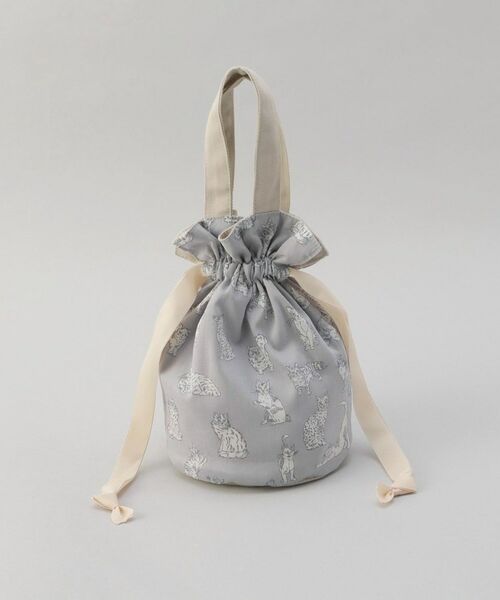 212 KITCHEN STORE / トゥーワントゥーキッチン ストア ポーチ | ミャオウ 巾着ポーチ LGY ＜フローレットロンドン ＞ | 詳細1