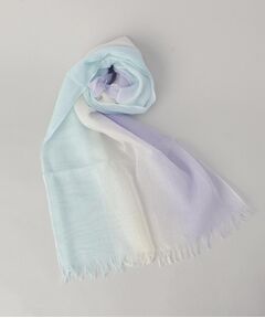 212 KITCHEN STORE / トゥーワントゥーキッチン ストア マフラー・ショール・スヌード・ストール | 軽くて柔らかいシルク混ストールバネル 藤×薄青緑 ＜絹屋＞