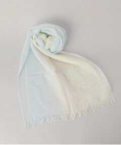 212 KITCHEN STORE / トゥーワントゥーキッチン ストア マフラー・ショール・スヌード・ストール | 軽くて柔らかいシルク混ストールバネル 薄青緑×萌黄色 ＜絹屋＞