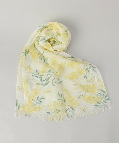212 KITCHEN STORE / トゥーワントゥーキッチン ストア マフラー・ショール・スヌード・ストール | チクチクしない麻ストールミモザのブーケ YE ＜絹屋＞ | 詳細1