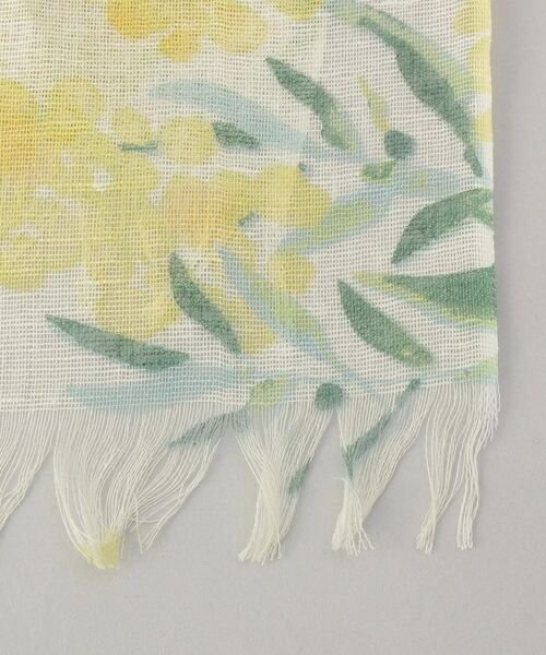 212 KITCHEN STORE / トゥーワントゥーキッチン ストア マフラー・ショール・スヌード・ストール | チクチクしない麻ストールミモザのブーケ YE ＜絹屋＞ | 詳細2