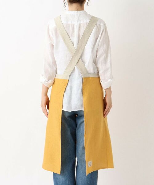 212 KITCHEN STORE / トゥーワントゥーキッチン ストア インテリア・生活雑貨・ホビー・ステーショナリー | リネンバイカラースルーエプロン ヤマブキ ＜LINEN&BASIC リネンアンドベーシック＞ | 詳細3