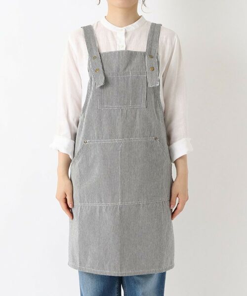 212 KITCHEN STORE / トゥーワントゥーキッチン ストア インテリア・生活雑貨・ホビー・ステーショナリー | ヒッコリーストライプエプロン M BK ＜212Kオリジナル＞ | 詳細1
