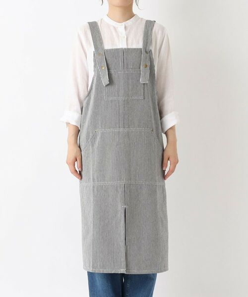 212 KITCHEN STORE / トゥーワントゥーキッチン ストア インテリア・生活雑貨・ホビー・ステーショナリー | ヒッコリーストライプエプロン L BK ＜212Kオリジナル＞ | 詳細1