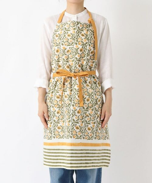 212 KITCHEN STORE / トゥーワントゥーキッチン ストア インテリア・生活雑貨・ホビー・ステーショナリー | ブロックプリント フルエプロン MU ＜212Kオリジナル＞ | 詳細1