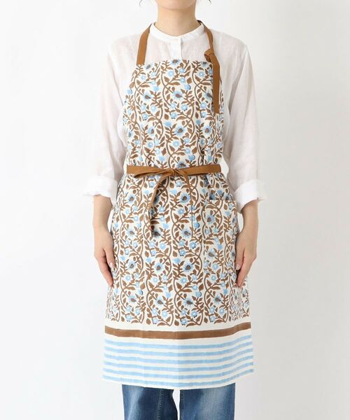 212 KITCHEN STORE / トゥーワントゥーキッチン ストア インテリア・生活雑貨・ホビー・ステーショナリー | ブロックプリント フルエプロン BL ＜212Kオリジナル＞ | 詳細1