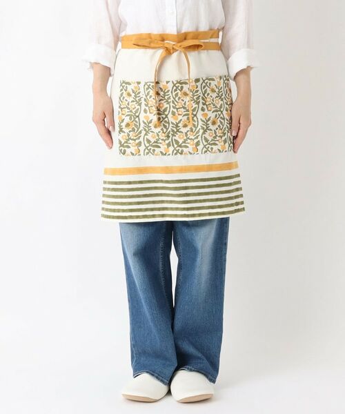 212 KITCHEN STORE / トゥーワントゥーキッチン ストア インテリア・生活雑貨・ホビー・ステーショナリー | ブロックプリント カフェエプロン MU ＜212Kオリジナル＞ | 詳細1